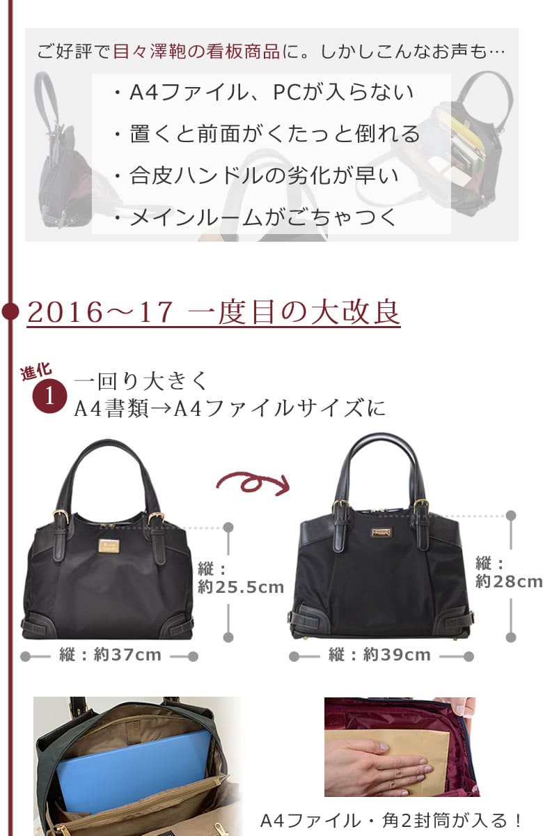 レディースビジネスバッグ 機能も見た目も美しい女性のためのバッグ きれいめバッグ レビュー 改良