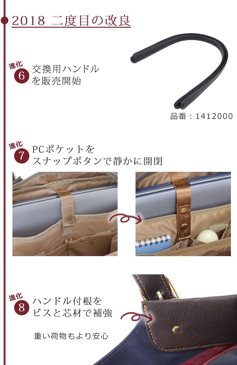 レディースビジネスバッグ 傷みやすいハンドル別売り 交換ハンドル 合皮はがれ交換 持ちて