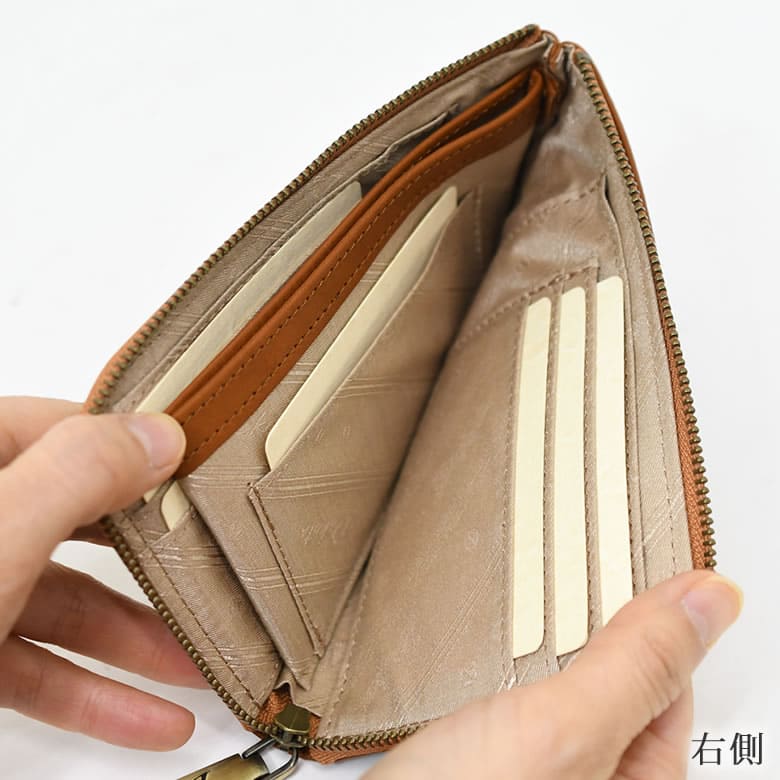 Dakota ダコタ 日本製 さいふ ミニウォレット コンパクト 財布 軽量サイフ ファスナー財布 革 レザー シュリンクレザー ソフトレザー 小銭 お札 紙幣 カード8枚 背面ファスナー