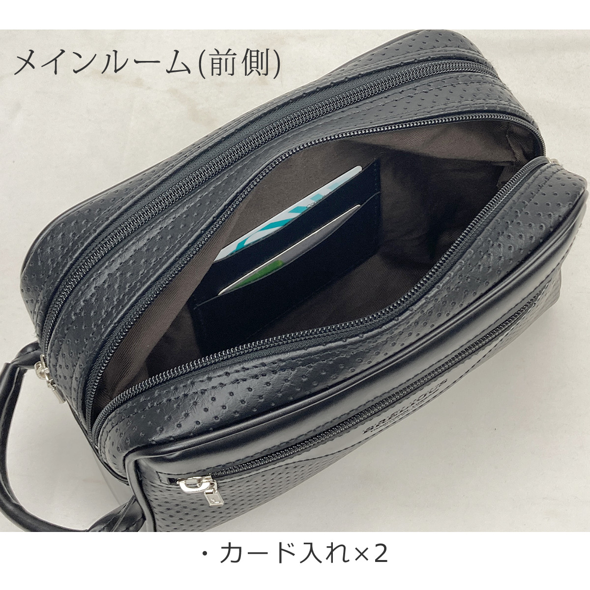 セカンドバッグ メンズ 日本製 40代 2ルーム 軽量 合皮製 豊岡鞄認定 ハンドル付き ブランド 25965