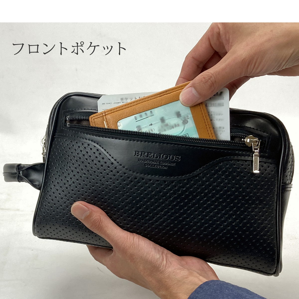 セカンドバッグ メンズ 日本製 40代 2ルーム 軽量 合皮製 豊岡鞄認定 ハンドル付き ブランド 25965