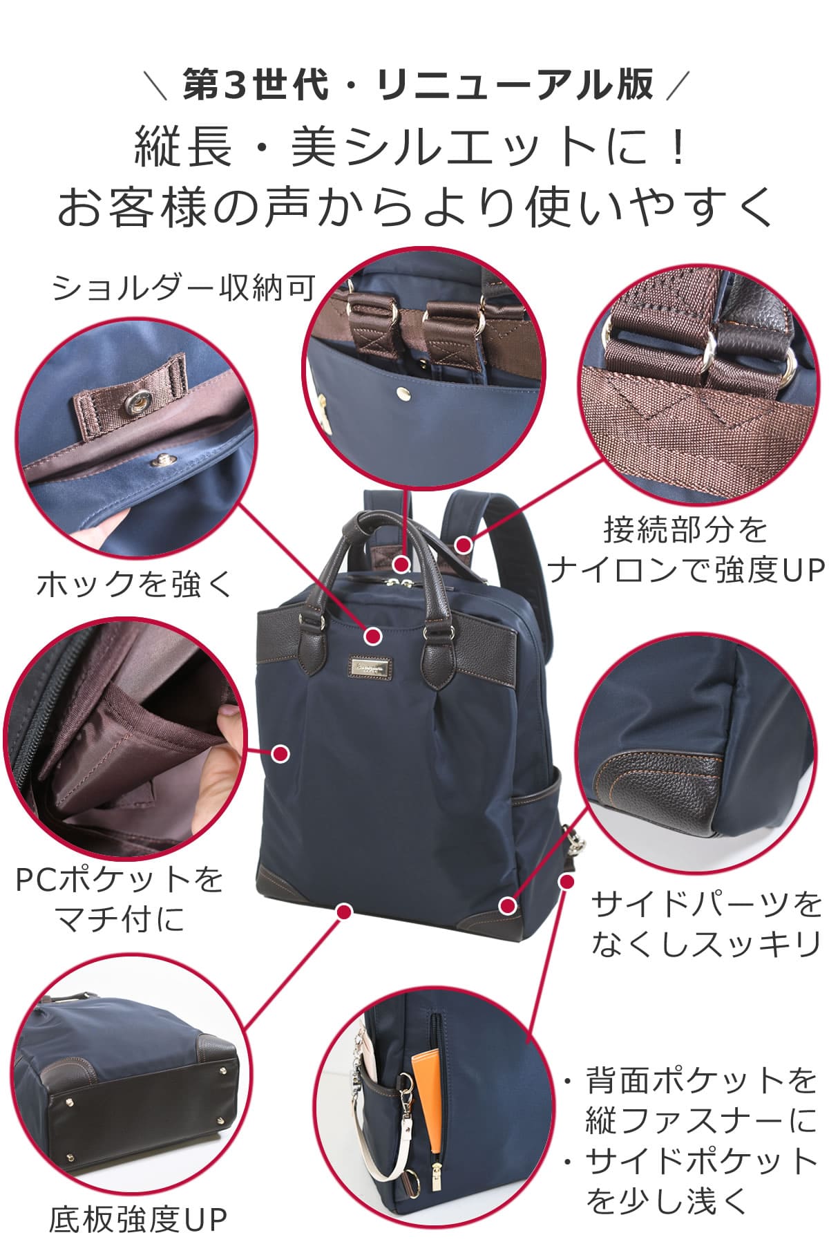 通勤 バッグ ビジネスリュック レディース 営業バッグ 女性 財布 貴重品 パスケース 小物ポケット充実 丈夫 パソコンバッグ レディース