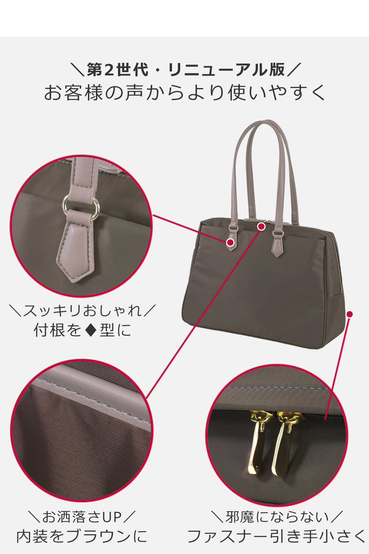 リニューあるしてさらに使いやすくなった通勤トート