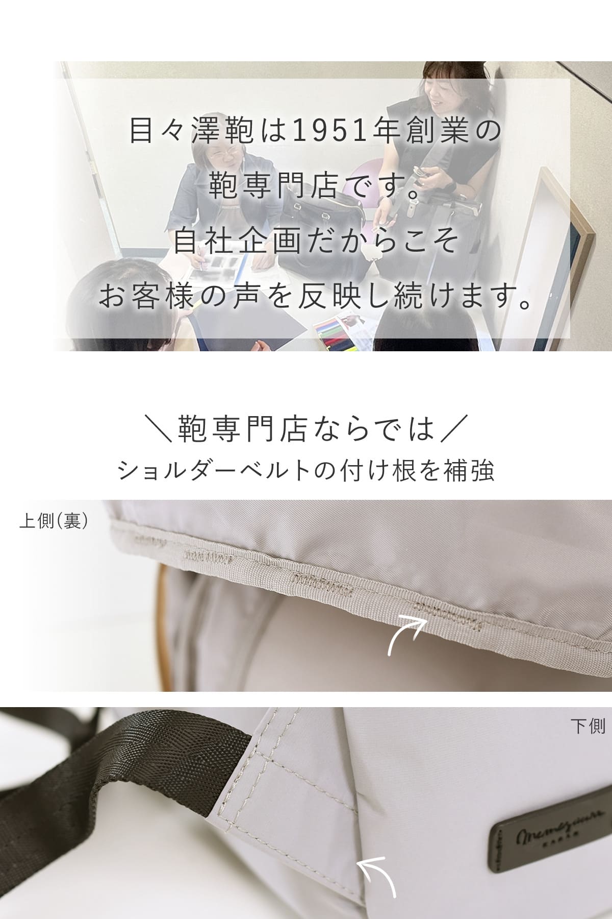 目々澤鞄 リュック レディース 通勤 ナイロン 軽量 大人可愛い 撥水 旅行 N.F 40004