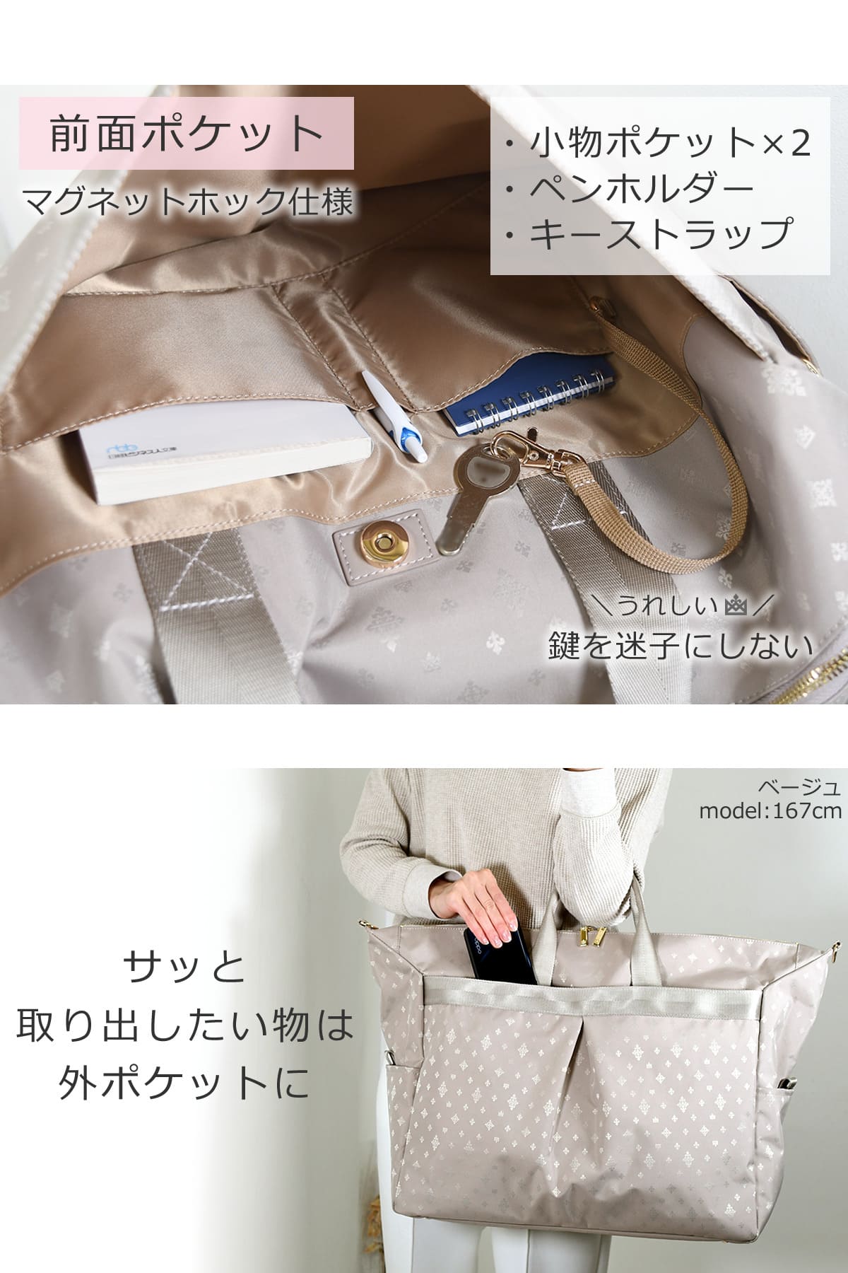 ボストンバッグ レディース メインルーム 20L ダブルファスナー ポケット充実 大容量 2泊3日 旅行バッグ トラベルバッグ 旅行カバン 出張バッグ