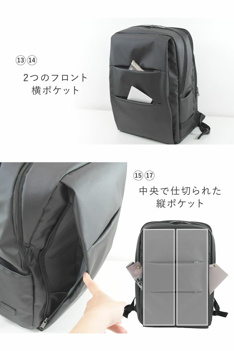 外ポケットは縦長の傘やペットボトルやA4ファイルも収納できます