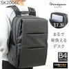 レディース ビジネスリュック CORDURA コーデュラナイロン 自立 大きめ 2ルーム 大容量 B4 17インチ PC収納 ポケット 軽量 通勤 現場 仕事 荷物多め ブラック ビジネスバッグ  目々澤鞄 sk2006l