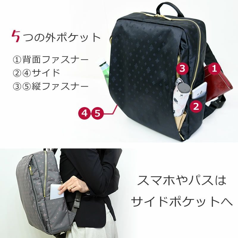 ビジネスリュック レディース 軽い 通勤 きれいめ パソコンリュック 女性 ビジネスバッグ 軽量 営業 多機能ポケット充実 外ポケット 背面ポケット