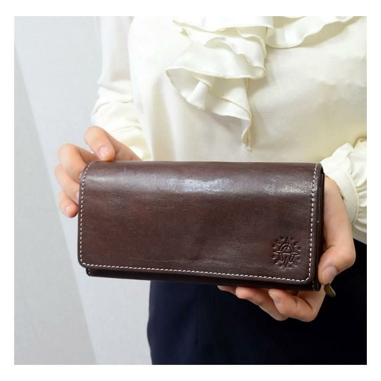 財布 レディース 長財布 かぶせ L字ファスナー ジャバラ イタリアン