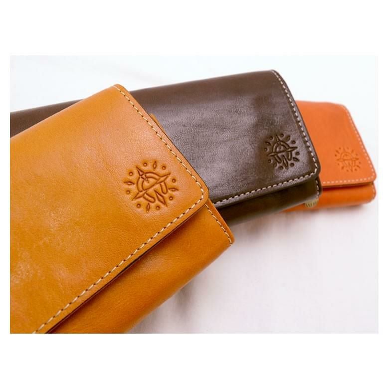 財布 レディース 長財布 かぶせ L字ファスナー ジャバラ イタリアン