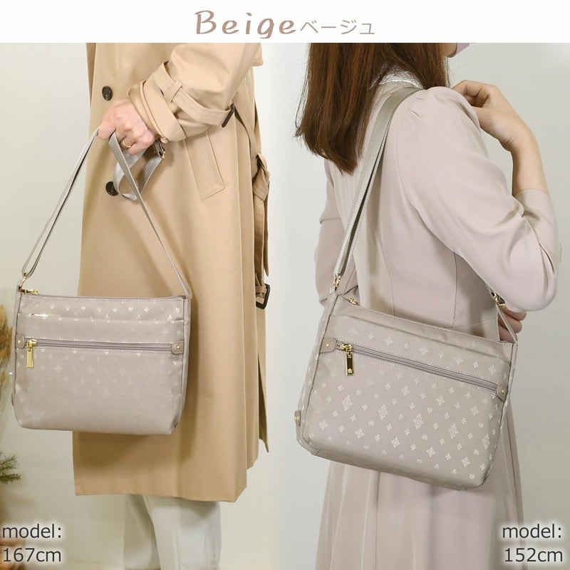 目々澤鞄 ショルダーバッグ レディース 小さめ 斜めがけ 軽い 人気 きれいめ おしゃれ ミニショルダー 40代 50代 60代 かわいい ナイロン 大人可愛い 超軽量 とにかく軽い ベージュ 淡い色 明るい色