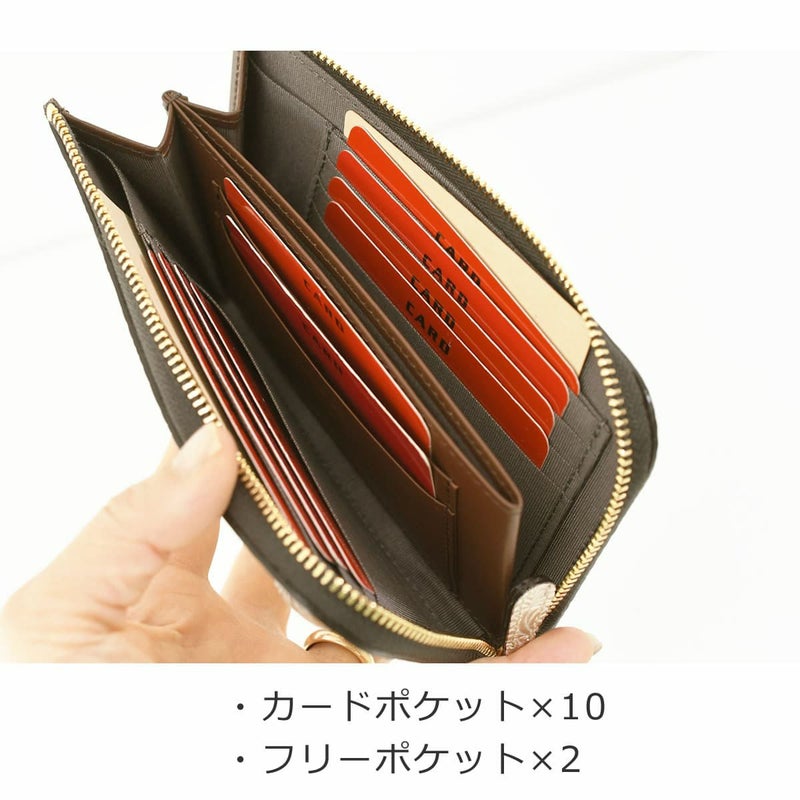 ミニ財布 レディース 人気 ブランド コンパクト スリム l字ファスナー 軽い 日本製 本革 ニュートラルグレイ1415675