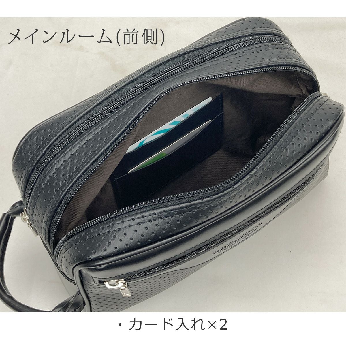 セカンドバッグ メンズ 日本製 40代 2ルーム 軽量 合皮製 豊岡鞄認定 ハンドル付き ブランド 25965