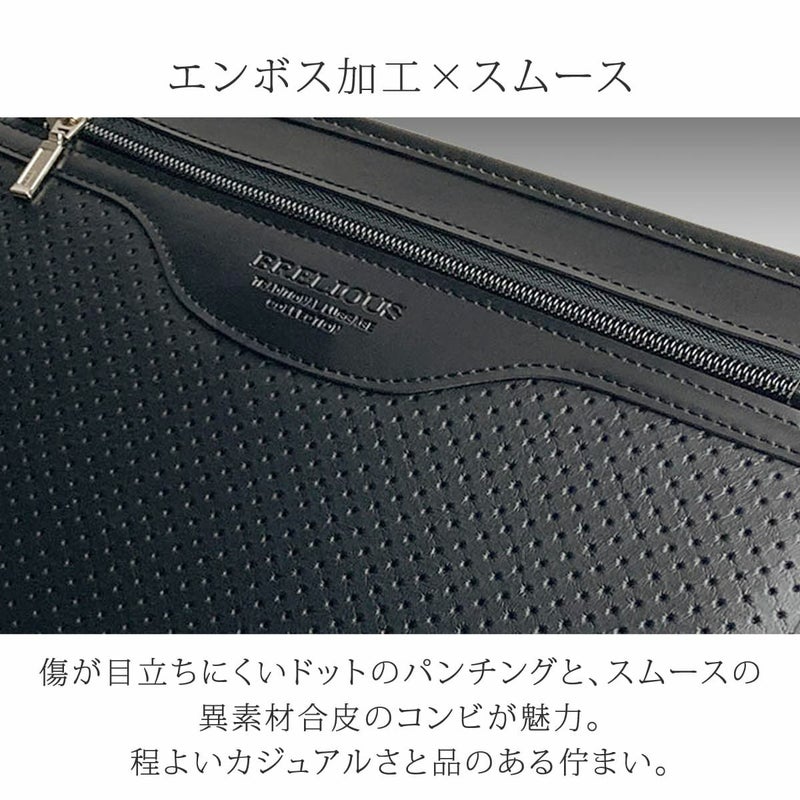 セカンドバッグ メンズ 日本製 40代 軽量 合皮製 豊岡鞄認定 ストラップ 2way 大きく開く ブランド ギフト 父の日 プレゼント 25963