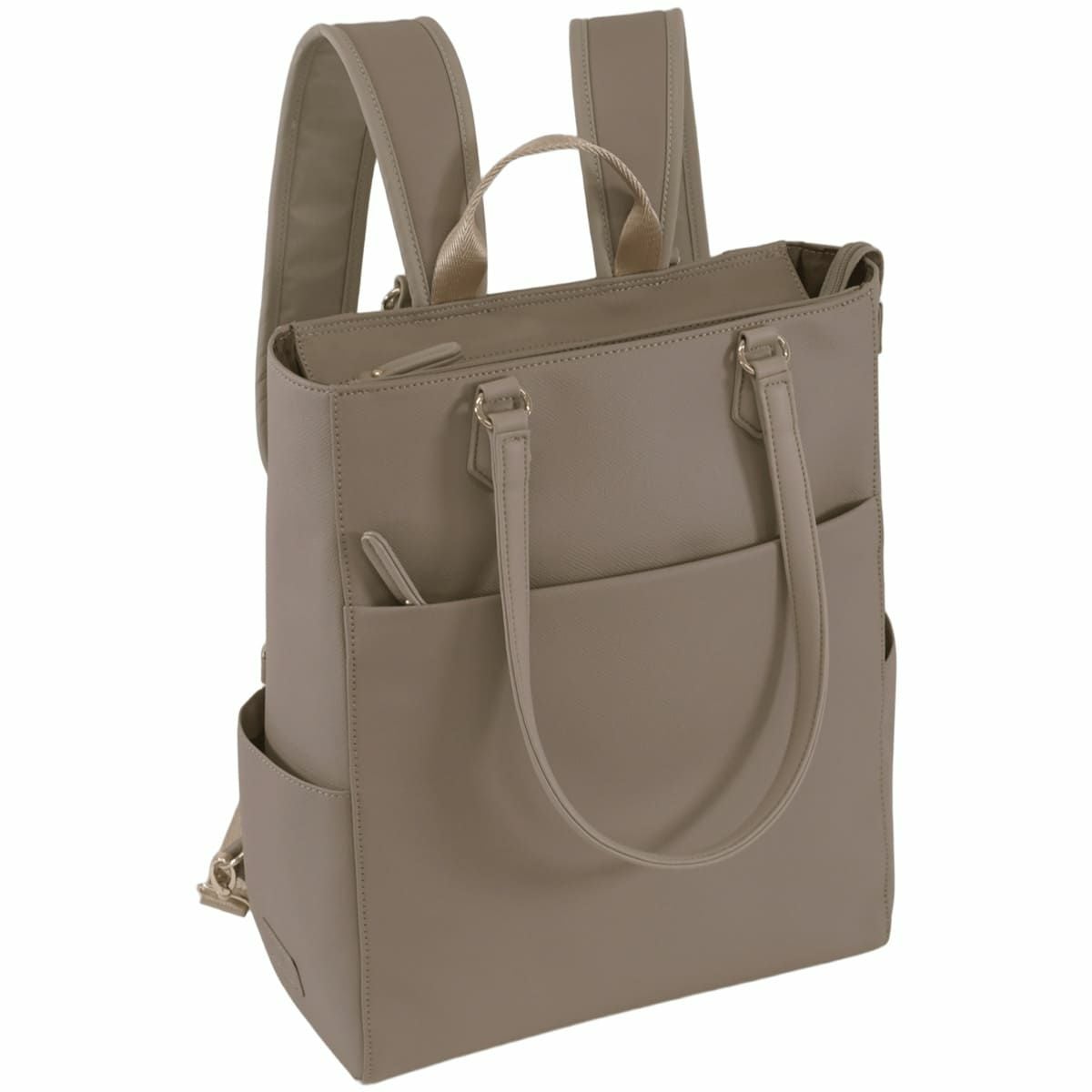 目々澤鞄 ビジネスリュック レディース 合皮 2way トート A4対応 軽量 おしゃれ きれいめ PC収納 通勤 営業 出張 自立 上品 グレージュ 