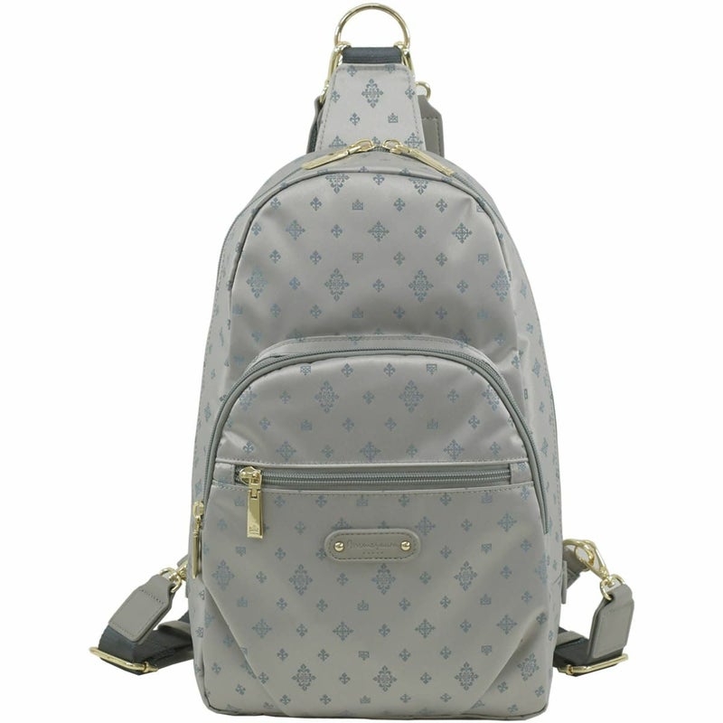 目々澤鞄 リュック レディース 小さめ 軽量 きれいめ 2way ボディバッグにもなる ミニリュック 斜めがけバッグ シルキーグレー