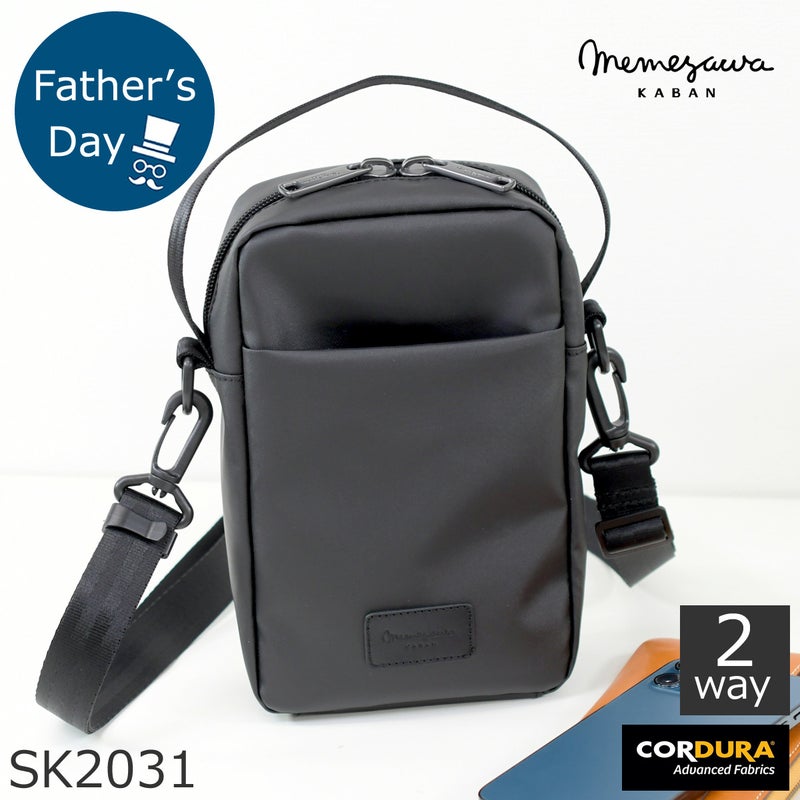 スマホショルダー メンズ 縦型 ショルダー 小さめ ミニショルダー 軽量 コーデュラ ナイロン 目々澤鞄 sk2031