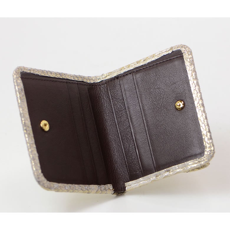 財布 レディース 二つ折り 日本製 パイソン 蛇革 本革 コンパクト カードたくさん入る 使いやすい おしゃれ 上品 大人 arukan アルカン 1529611