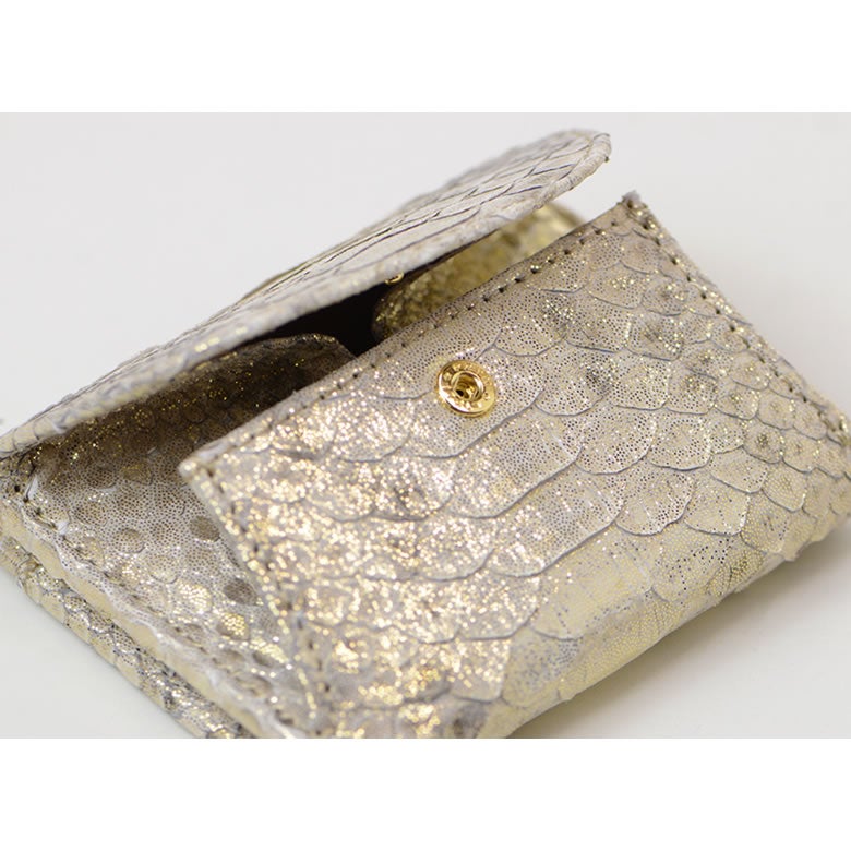 財布 レディース 二つ折り 日本製 パイソン 蛇革 本革 コンパクト カードたくさん入る 使いやすい おしゃれ 上品 大人 arukan アルカン 1529611