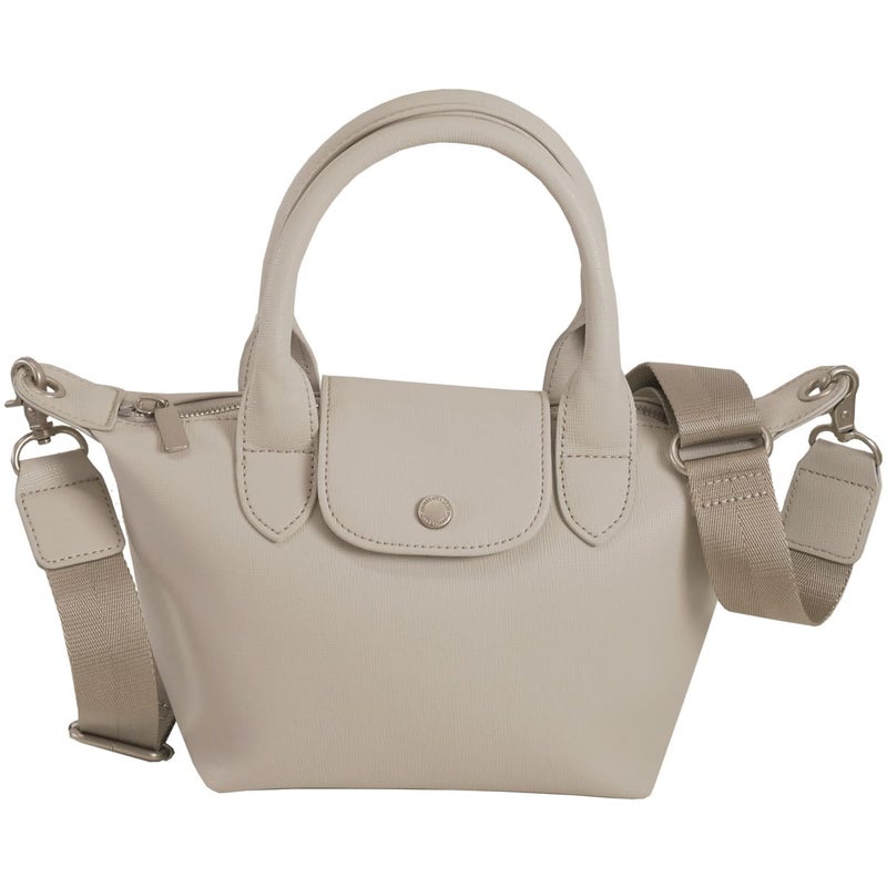 ミニトート ショルダーバッグ レディース 軽量 2WAY きれいめ 合皮 目々澤鞄 アイボリー