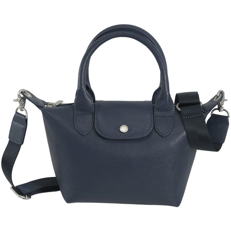 ミニトート ショルダーバッグ レディース 軽量 2WAY きれいめ 合皮 目々澤鞄 ネイビー