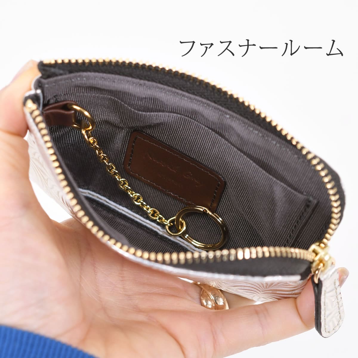  キーケース レディース 人気 ブランド コンパクト スマートキー 軽い 日本製 本革 ニュートラルグレイ