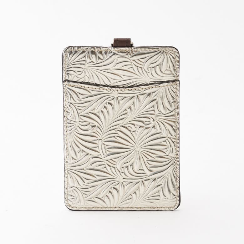 パスケース レディース リール付き 定期入れ 日本製 本革 Neutral Gray