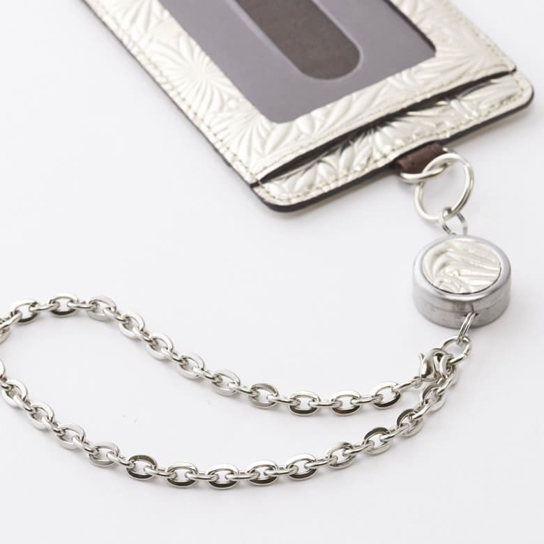  パスケース レディース リール付き 定期入れ 日本製 本革 Neutral Gray