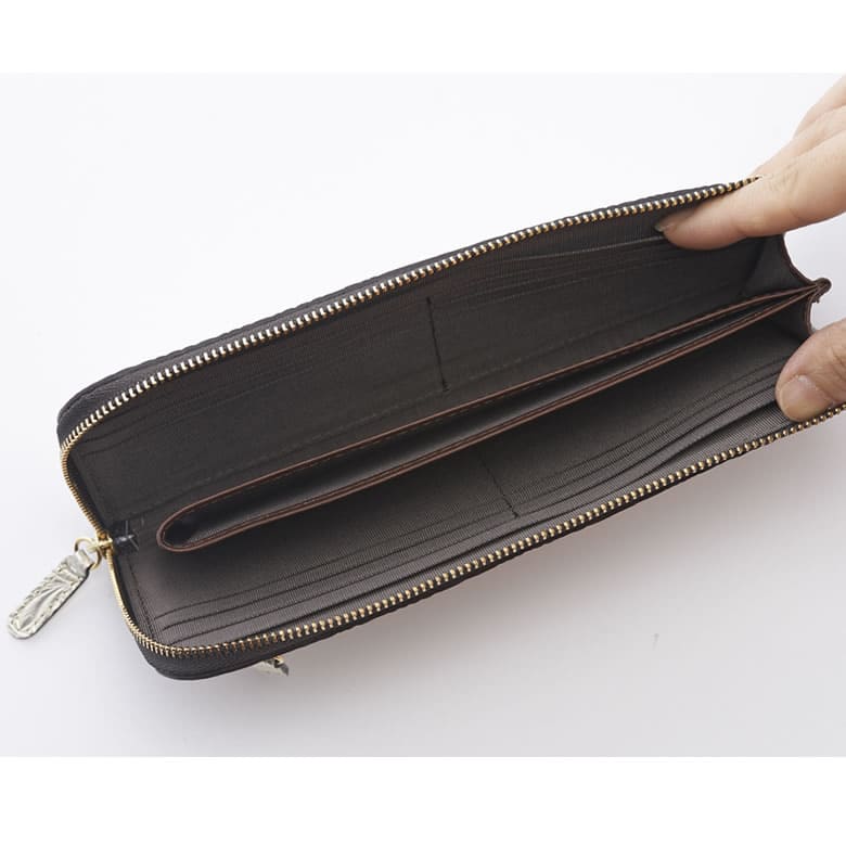 長財布 レディース スリム L字ファスナー 小銭入れあり 日本製 Neutral Gray