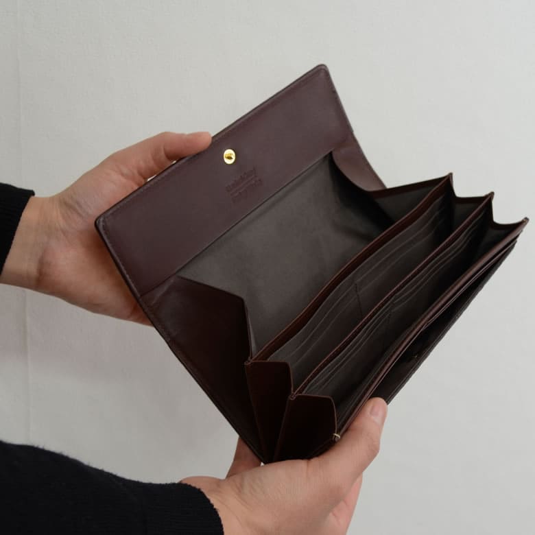 長財布 レディース 大容量 ギャルソン かぶせ 本革 日本製 Neutral Gray 